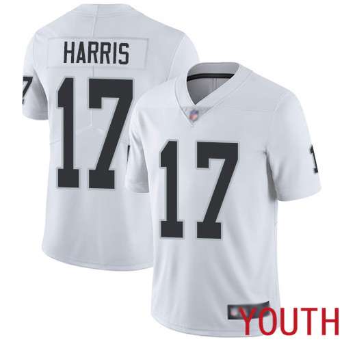 Oakland Raiders Limited White Youth Dwayne Harris Road Jersey NFL Football #17 Vapor Untouchable Jersey->youth nfl jersey->Youth Jersey
